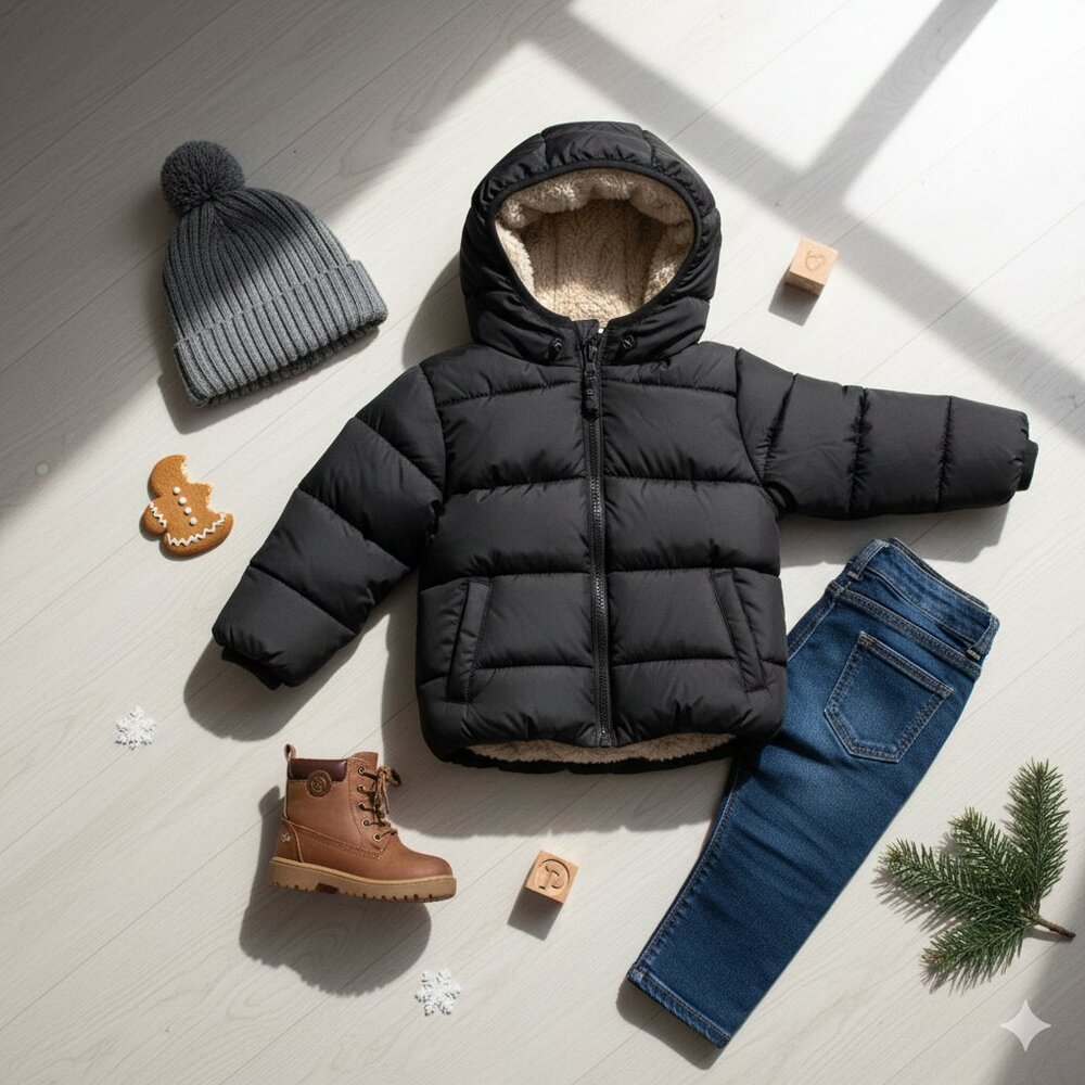 Kimjun Toddler Puffer Jacket Size 2T | Warm Winter Hooded Coat